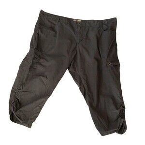 WOOLRICH Grey Cargo Hiking Utility Pants Capri Cotton Blend Size 14